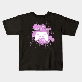 Control Issues (Pink and White) Kids T-Shirt